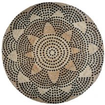 Tapis rond en jute 120 cm Living pois