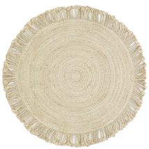 Tapis rond en jute avec franges