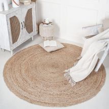 Jn.songs - Tapis Rond en Jute Tapis Naturel en Jute Tressé pour Salon Chambre Décoration - 150CM