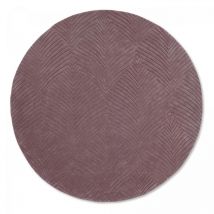 Wedgwood - Tapis Rond Fait À La Main Ø150cm Bordeaux En Laine Motif Faux Uni Pour Salon