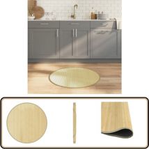 Tapis rond naturel clair 80 cm bambou - Tapis En Bambou - Tapis Rond - Tapis Naturel - Décoration Intérieure - Tapis Salon