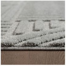 Allotapis - Tapis rond scandinave effet 3D graphique Eve Argenté Ø80