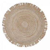Unamourdetapis - Tapis rond tissé main diametre jt satch beige , tapis jute artisanal