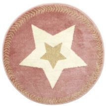 The Home Deco Factory - Tapis rond étoile fil métallisé rose D80