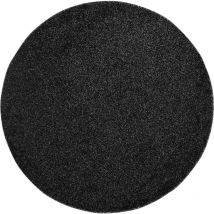 Minimal - Tapis Rond uni de Salon Chambre Relax Sobre et Epuré (Noir - 120x120cm)