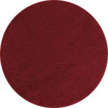 Tapis Rond uni de Salon Chambre Relax Sobre et Epuré (Rouge - 120x120cm)
