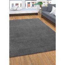 Tapis uni lavable en machine doux LOFT - Gris anthracite, rectangle, 140x200 cm
