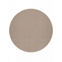 Toutapis - Tapis uni lavable en machine doux loft - Beige, rond, 160x160 cm