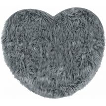 Emmevi Mv S.p.a. - Tapis Salle De Bains Chambre Motif Coeur Shaggy Antidérapant Douche - Gris