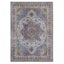 Unamourdetapis - Tapis salon et chambre 160x230 bleu et blanc rectangle tissé motif oriental nikel