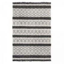 Unamourdetapis - Tapis salon et chambre en laine 160x230 crème rectangle tissé motif ethnique nouka