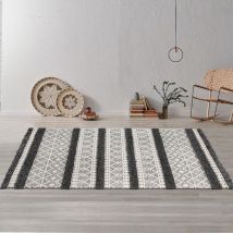 Unamourdetapis - Tapis salon et chambre en laine 130x190 crème rectangle tissé motif ethnique nouka