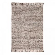 Impalo - Tapis salon et chambre en laine 170x240 beige et marron tissé motif ethnique jedi