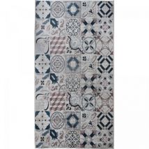 Unamourdetapis - Tapis de cuisine Lavable 30° 80x240 écru et gris caroment a