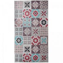 Unamourdetapis - Tapis de cuisine Lavable 30° 60x90 beige et écru et gris caroment b