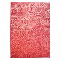 Jadorel - Tapis salon et chambre 160x225 rouge et beige rectangle tissé