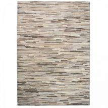 Unamourdetapis - Tapis en peau de vache 80x150 gris et beige kilm fait à la main littleline