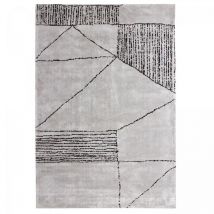 Unamourdetapis - Tapis salon et chambre 200x290 gris et noir rectangle fait à la main