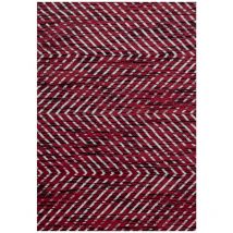 Jadorel - Tapis salon et chambre 80x150 rouge et blanc rectangle tissé motif simple bobota