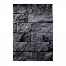 Jadorel - Tapis salon et chambre 200x290 noir rectangle tissé motif géométrique plone