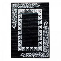Jadorel - Tapis de couloir florini 80x300 noir et blanc