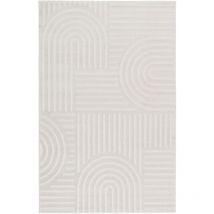 Tapis Salon à poil court, Boho géométrique - Blanc - 80cm x 150cm