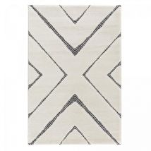 Unamourdetapis - Tapis salon et chambre 80x150 bleu et crème rectangle tissé motif géométrique alater