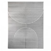 Jadorel - Tapis salon et chambre 120x170 gris rectangle tissé motif géométrique arcril