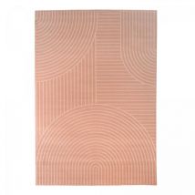 Jadorel - Tapis salon et chambre 120x170 rose rectangle tissé motif géométrique arcrol