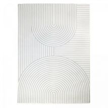 Jadorel - Tapis salon et chambre 235x320 crème rectangle tissé motif géométrique AF1 binci