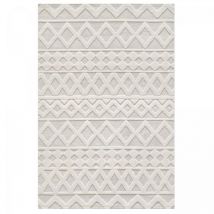 Dezenco - Tapis salon et chambre 80x150 crème rectangle tissé motif simple cerlos