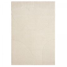 Dezenco - Tapis Salon Et Chambre 280x380 Crème Rectangle Tissé Motif Simple Lyn9 Cernan