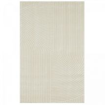 Dezenco - Tapis salon et chambre 120x160 crème rectangle tissé motif géométrique ceroti