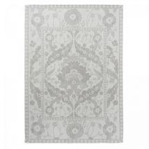 Laura Ashley - Tapis salon et chambre en coton 200x280 gris acier fait main motif floral newbor