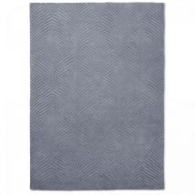 Wedgwood - Tapis salon et chambre en laine 200x280 bleu et gris fait à la main