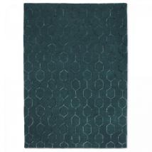 Wedgwood - Tapis salon et chambre en laine 170x240 bleu nuit rectangle fait à la main