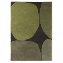 Tapis salon et chambre en laine 250x350 vert rectangle fait main