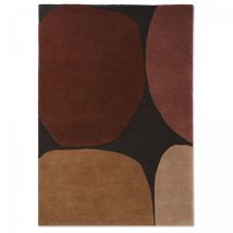 Brink&campman - Tapis salon et chambre en laine 250x350 bordeaux et rouge fait main