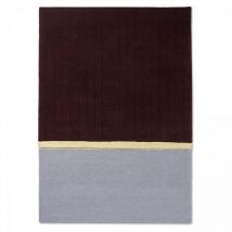 Brink&campman - Tapis salon et chambre en laine 250x350 bordeaux et crème fait main
