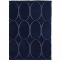 Wedgwood - Tapis salon et chambre en laine 250x350 bleu marine rectangle fait à la main