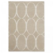 Wedgwood - Tapis salon et chambre en laine 170x240 beige rectangle fait à la main motif simple rio