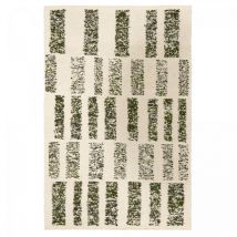 Tapis salon et chambre en laine 250x350 beige et vert fait main