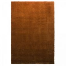 Brink&campman - Tapis salon et chambre en laine 200x300 orange et marron rectangle tufté