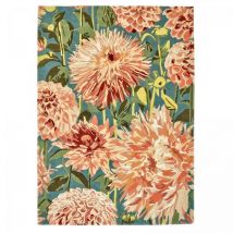 Tapis salon et chambre en laine 200x280 vert et orange fait à la main