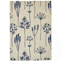 Scion - Tapis salon et chambre en laine 120x180 bleu et beige fait à la main