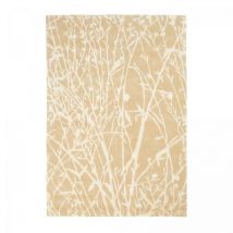 Sanderson - Tapis salon et chambre en laine 140x200 beige et blanc fait main