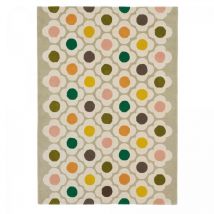 Orla Kiely - Tapis salon et chambre en laine 120x180 beige et crème fait à la main