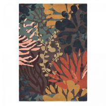 Brink&campman - Tapis salon et chambre en laine 250x350 noir et orange rectangle tissé