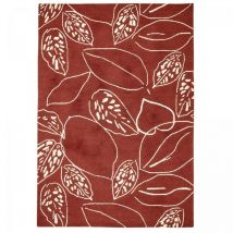 Scion - Tapis salon et chambre en laine 160x230 rouge et crème fait à la main