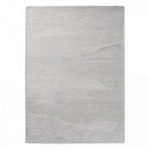 Tapis salon et chambre en laine 250x350 gris fait à la main motif faux uni scape
